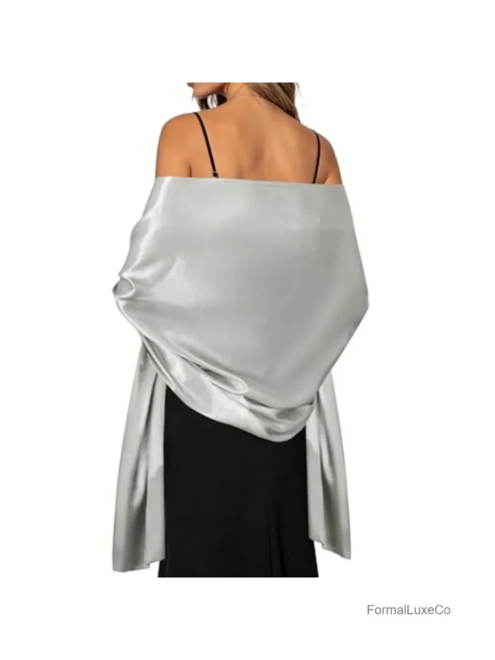 Satin Wrap Shawl for Evening Dresses Wedding Guest Formal Event